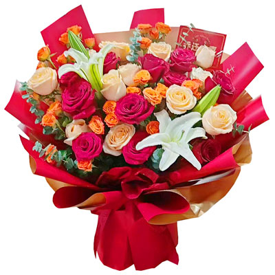 淮安19朵玫瑰百合，爱情永不凋零